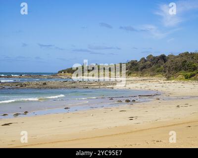 Ebbe am Blanket Bay Beach am Great Ocean Walk, Blanket Bay, Victoria, Australien, Ozeanien Stockfoto