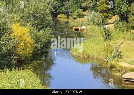 Der Coal River an einem sonnigen Tag, fotografiert von Richmond Bridge Tasmanien, Australien, Ozeanien Stockfoto