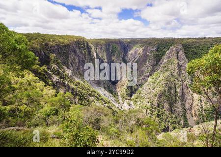 Wollomombi Falls ist ein Tauchwasserfall im Oxley Wild Rivers National Park am Waterfall Way, Hillgrove, NSW, Australien, Ozeanien Stockfoto