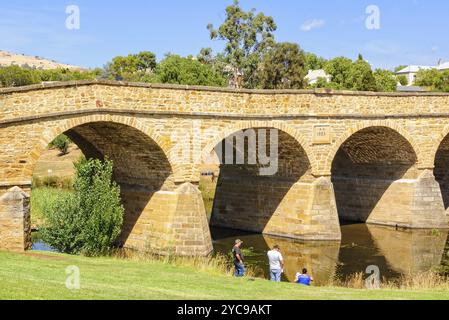 Der Bau der Richmond Bridge über den Coal River begann 1823 und endete 1825 in Richmond, Tasmanien, Australien, Ozeanien Stockfoto