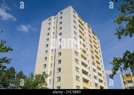 Fertigbau, Wohngebäude, Hochhaus, Kamenzer Damm, Lankwitz, Steglitz-Zehlendorf, Berlin, Deutschland, Plattenbau, Wohnhaus, Hochhaus Stockfoto