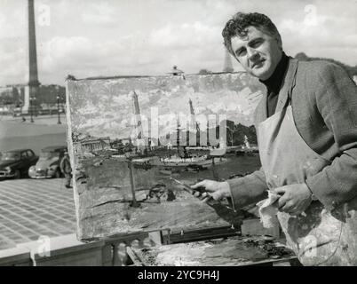 Der russisch-französische Maler Constantin Kluge am Place de la Concorde, Paris, Frankreich 1964 Stockfoto