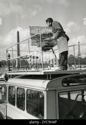 Der russisch-französische Maler Constantin Kluge am Place de la Concorde, Paris, Frankreich 1964 Stockfoto