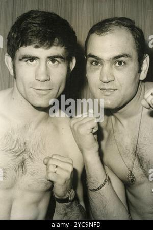 Der französische Boxer Joseph Gonzales und der Marokkaner Nessim Cohen, 1969 Stockfoto