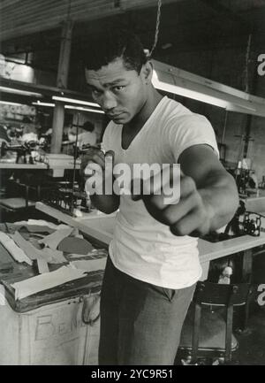 Der französische Boxer Joseph Gonzales, 1960er Jahre Stockfoto