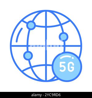 Schnappen Sie sich dieses kreativ gestaltete Symbol für 5G-Netzwerkanschlüsse im trendigen Stil, 5G-Technologie-Vektor Stock Vektor