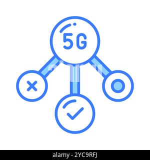 Sehen Sie sich diese sorgfältig gearbeitete 5G-Technologie-Ikone im trendigen Stil, Premium-Vektor an Stock Vektor