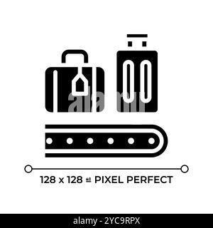 Symbol für schwarze Glyphe für Gepäckservice Stock Vektor