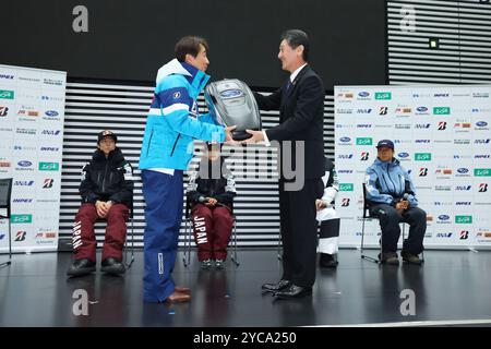 (L-R) Masahiko Harada, CEO/Astushi Osaki , 22. OKTOBER 2024: SNOW Japan Press Conference 2024/2025 in Tokio, Japan. (Foto: Yohei Osada/AFLO SPORT) Stockfoto