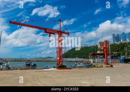 Das Cheonsapo Fischerdorf in Busan, Südkorea Stockfoto