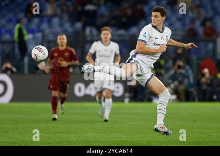 Inter’s Benjamin Pavard spielt am 20. Oktober 2024 in Rom, Italien, beim Fußballspiel der Serie A ALS Roma – Inter FC Stadio Olimpico Stockfoto