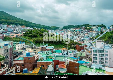 Panoramablick auf Busan, Korea von der Lee Jungseob Street Stockfoto