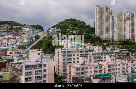 Panoramablick auf Busan, Korea von der Lee Jungseob Street Stockfoto
