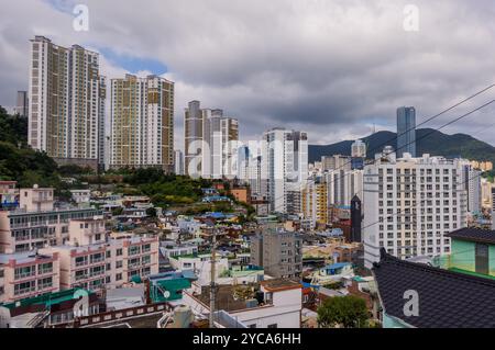 Panoramablick auf Busan, Korea von der Lee Jungseob Street Stockfoto