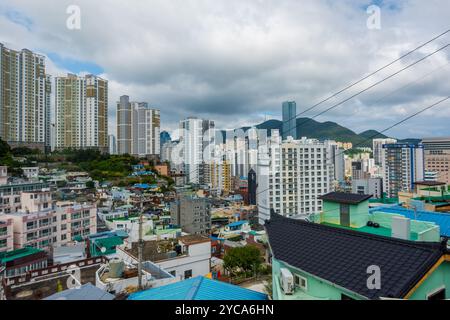Panoramablick auf Busan, Korea von der Lee Jungseob Street Stockfoto