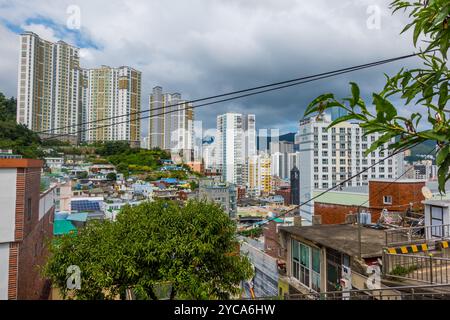 Panoramablick auf Busan, Korea von der Lee Jungseob Street Stockfoto