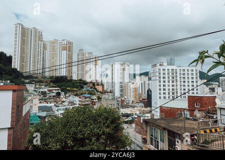 Panoramablick auf Busan, Korea von der Lee Jungseob Street Stockfoto
