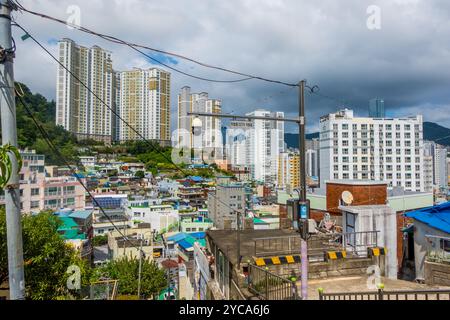 Panoramablick auf Busan, Korea von der Lee Jungseob Street Stockfoto