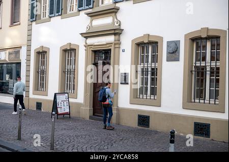 Trier Deutschland 2. Oktober 2024 Karl-Marx-Haus. Geburtsort des Philosophen. Marx wurde 1818 in der Stadt geboren. denkmal, Haus, Stockfoto