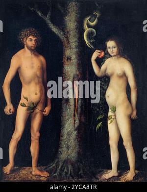 Adam und Eva von Lucas Cranach dem Älteren und Werkstatt (1472–1553) Stockfoto