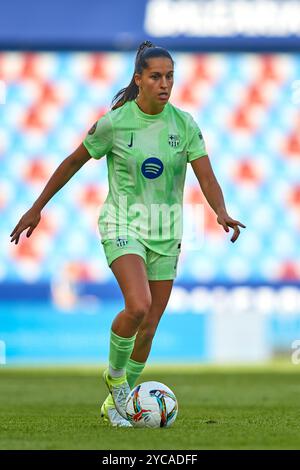 VALENCIA, SPANIEN - 20. OKTOBER: Jana Fernandez vom FC Barcelona spielt mit dem Ball während des Spiels zwischen Levante UD Women und FC Barcelona Women, Corr Stockfoto