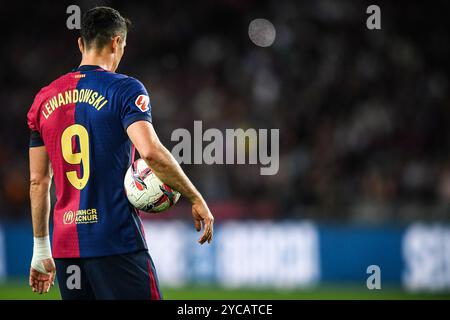 Barcelona, Barcelona, Spanien. Oktober 2024. Robert LEWANDOWSKI von Barcelona während des LaLiga-Spiels zwischen dem FC Barcelona und Sevilla FC bei Estadi Olimpic Lluis Companys am 20. Oktober 2024 in Barcelona. (Kreditbild: © Matthieu Mirville/ZUMA Press Wire) NUR REDAKTIONELLE VERWENDUNG! Nicht für kommerzielle ZWECKE! Stockfoto