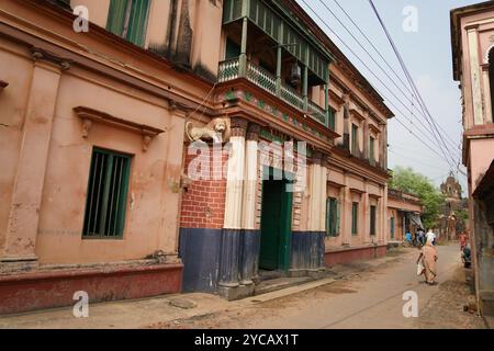 Thakurbari aus der Familie Nandi. Baidyapur, East Burdwan, West Bengalen, Indien. Stockfoto