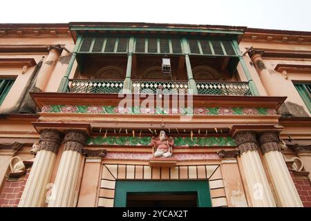 Thakurbari aus der Familie Nandi. Baidyapur, East Burdwan, West Bengalen, Indien. Stockfoto