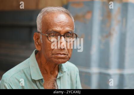 Ramchandra Nandi vom Nandi-Clan der Familie Thakurbari of Nandi. Baidyapur, East Burdwan, West Bengalen, Indien. Stockfoto