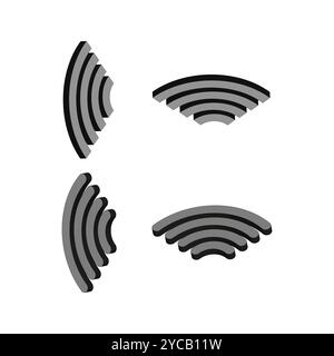 Symbol für Kurvensignal. Gekrümmte Frequenzform. Wi-Fi-Symbol. Vektorabbildung. Stock Vektor