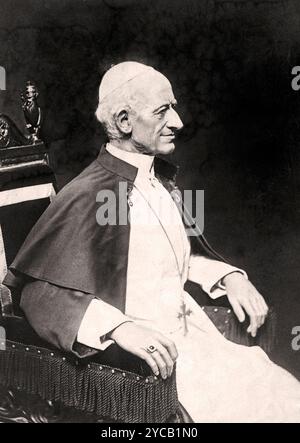 Papst Leo XIII. Profilporträt (Gioacchino Vincenzo Raffaele Luigi Pecci) vom 2. März 1810 bis 20. Juli 1903 Stockfoto