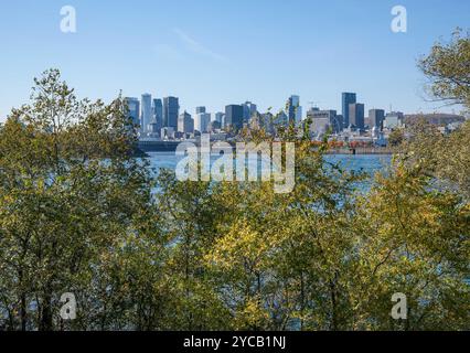 Montreal, Quebec, Kanada. Oktober 2024. Ein Blick auf Montreal City, Kanada im Herbst. Der Himmel ist klar und es ist ein sonniger Tag. (Kreditbild: © Serkan Senturk/ZUMA Press Wire) NUR REDAKTIONELLE VERWENDUNG! Nicht für kommerzielle ZWECKE! Stockfoto