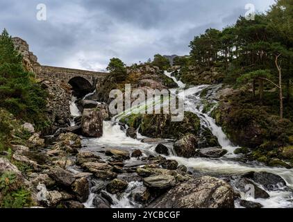 Ogwen Falls, Snowdonia, Nordwales Stockfoto