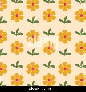 Nahtloses Vektormuster mit Blumenmuster für Stoff-, Textil- und Tapetendesign. Stock Vektor