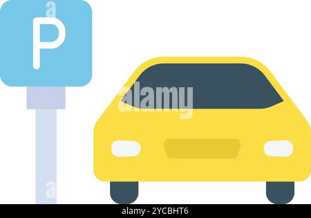 Vektorbild des Symbols Parken. Geeignet für mobile Anwendungen, Webanwendungen und Printmedien. Stock Vektor
