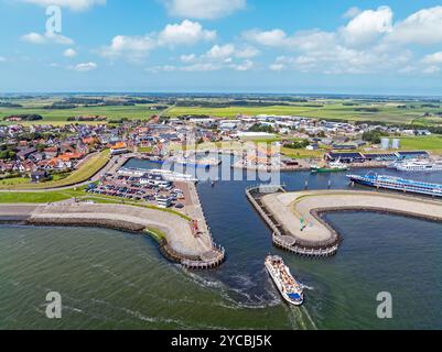 Aus der Vogelperspektive von Oudeschild auf der Insel Texel in den Niederlanden Stockfoto