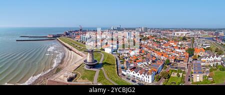 Luftpanorama aus der historischen Stadt Vlissingen in Zeeland, Niederlande Stockfoto