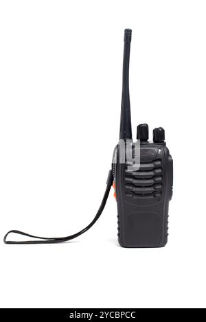 Tragbares Radio Walkie-Talkie isoliert auf weiß. Stockfoto