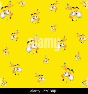 Nahtloser Hintergrund mit verschiedenen Gesichtsausdrücken. Cartoon-Gesichter und Emojis mit verschiedenen Gesichtsausdrücken nahtloses Muster. Vektorhintergrund Stock Vektor