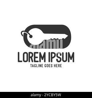 Vintage Retro Einfache Minimalistische Schlüsselanhänger Icon Illustration Logo Design Vektor Stock Vektor
