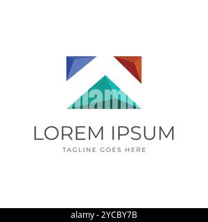 Futuristische Moderne Berg Geometrische Smaragd Kristall Edelstein Stein Logo Design Vektor Stock Vektor
