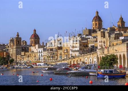 Archipel Maltese - Malta Vittoriosa eine der drei Städte gegenüber Valletta Stockfoto