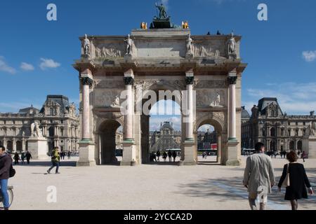 The Arc de Triomphe du Carrousel, Louvre, Paris, Frankreich Stockfoto