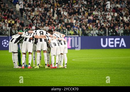 Torino, Italien. Oktober 2024. juventus während des Fußballspiels der UEFA Champions League zwischen Juventus und Stuttgart im Allianz-Stadion in Turin, Nordwesten Italiens - Dienstag, 22. Oktober 2024. Sport - Fußball (Foto: Marco Alpozzi/Lapresse) Credit: LaPresse/Alamy Live News Stockfoto