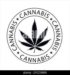 Ein Abdruck eines Marihuanablattes. Dichtung. Leer für den Konstrukteur. Vektor. Stock Vektor