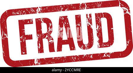 Betrug - roter Gummistempel mit Grunge-Effekt Stock Vektor