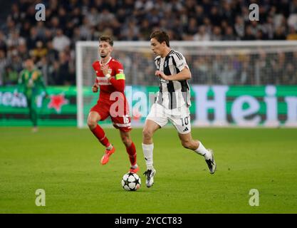 Turin, Italien. Oktober 2024. Turin, 22. Oktober 2024, UEFA Champions League, Juventus FC gegen VFB Stutgard Credit: Nderim Kaceli/Alamy Live News Stockfoto