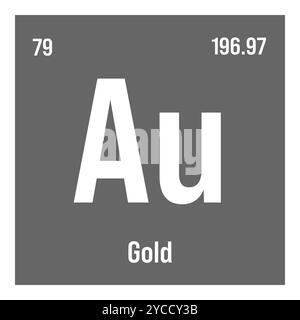 Gallium, GA, Periodenelement mit Name, Symbol, Atomzahl und Gewicht. Metall mit verschiedenen industriellen Verwendungszwecken, wie z. B. in Halbleitern, LED-Leuchten und als Kühlmittel in Kernreaktoren. Stock Vektor