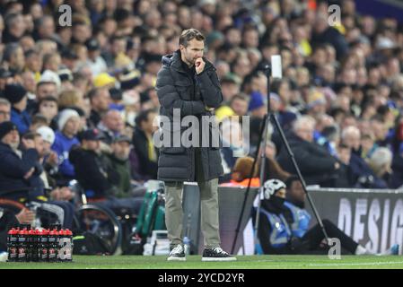 Tom Cleverley Manager von Watford während des Sky Bet Championship Matches Leeds United gegen Watford in Elland Road, Leeds, Großbritannien. Oktober 2024. (Foto: Alfie Cosgrove/News Images) in Leeds, Großbritannien am 22.10.2024. (Foto: Alfie Cosgrove/News Images/SIPA USA) Credit: SIPA USA/Alamy Live News Stockfoto