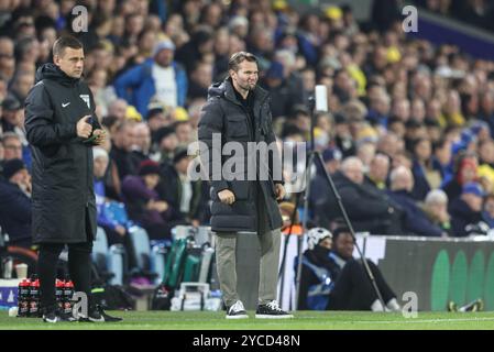 Tom Cleverley Manager von Watford während des Sky Bet Championship Matches Leeds United gegen Watford in Elland Road, Leeds, Großbritannien. Oktober 2024. (Foto: Alfie Cosgrove/News Images) in Leeds, Großbritannien am 22.10.2024. (Foto: Alfie Cosgrove/News Images/SIPA USA) Credit: SIPA USA/Alamy Live News Stockfoto